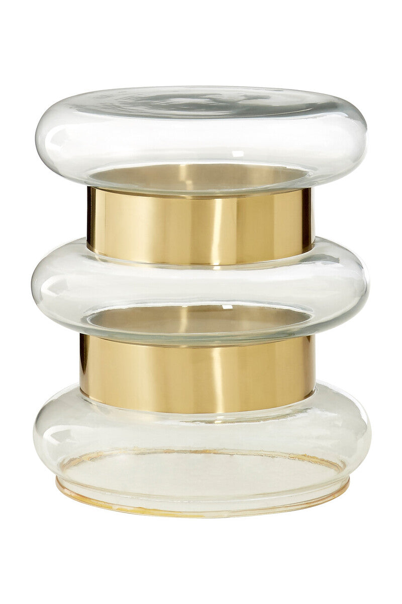 Clear Glass and Gold Finish Side Table