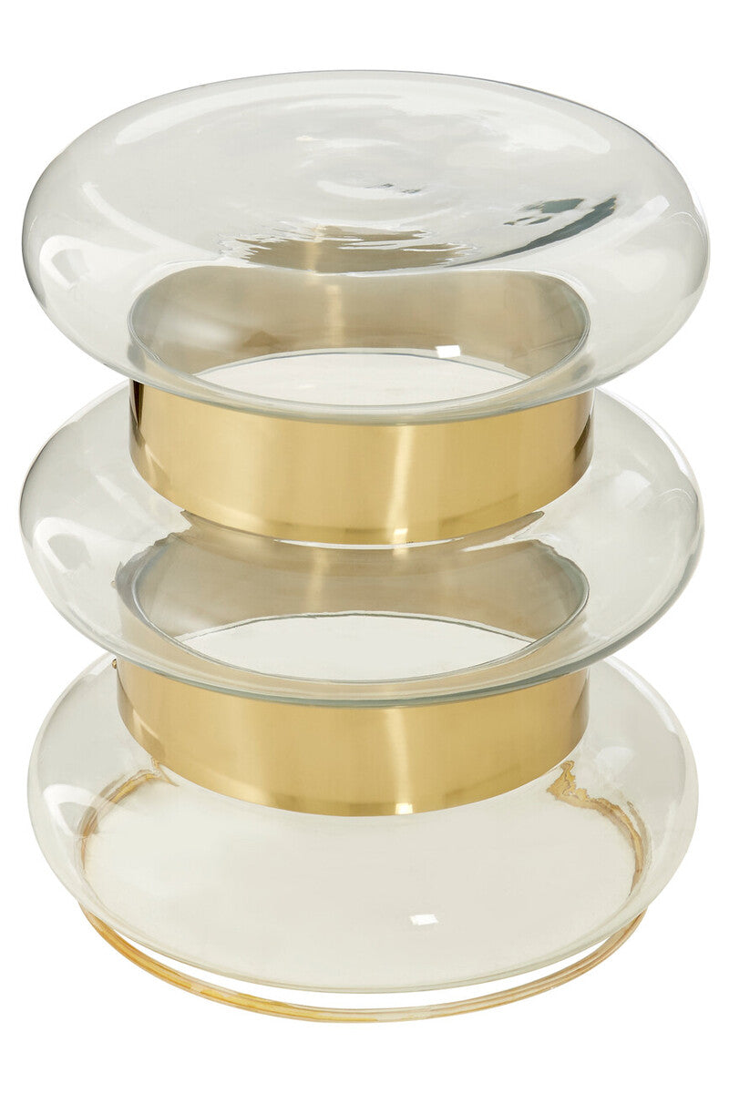 Clear Glass and Gold Finish Side Table