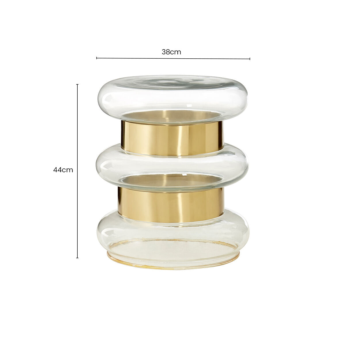Clear Glass and Gold Finish Side Table