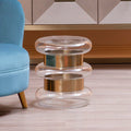 Clear Glass and Gold Finish Side Table
