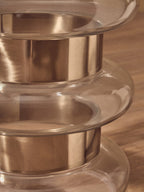 Clear Glass and Gold Finish Side Table