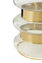 Clear Glass and Gold Finish Side Table