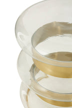 Clear Glass and Gold Finish Side Table