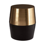 Black and Copper Finish Drum Side Table