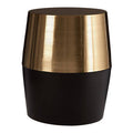 Black and Copper Finish Drum Side Table