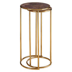 Amethyst and Gold Finish Set of 2 Nesting Side Tables
