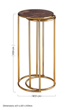 Amethyst and Gold Finish Set of 2 Nesting Side Tables