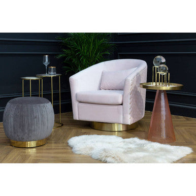 Amethyst and Gold Finish Set of 2 Nesting Side Tables