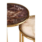 Amethyst and Gold Finish Set of 2 Nesting Side Tables