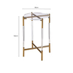 Gold Finish and Acrylic Round Side Table