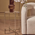 Gold Finish and Acrylic Round Side Table