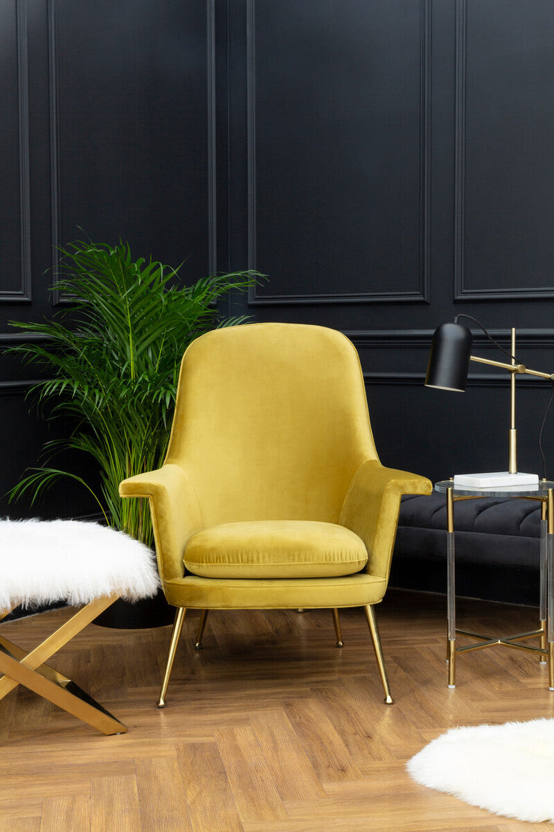 Gold Finish and Acrylic Round Side Table