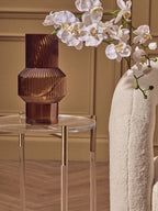 Gold Finish and Acrylic Round Side Table
