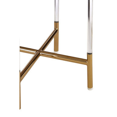 Gold Finish and Acrylic Round Side Table
