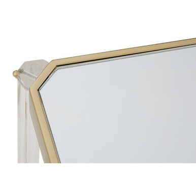 Gold Finish and Acrylic Side Table with Mirrored Top