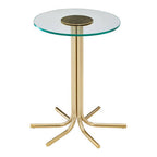 Gold Finish Side Table with Clear Glass Top