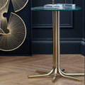 Gold Finish Side Table with Clear Glass Top
