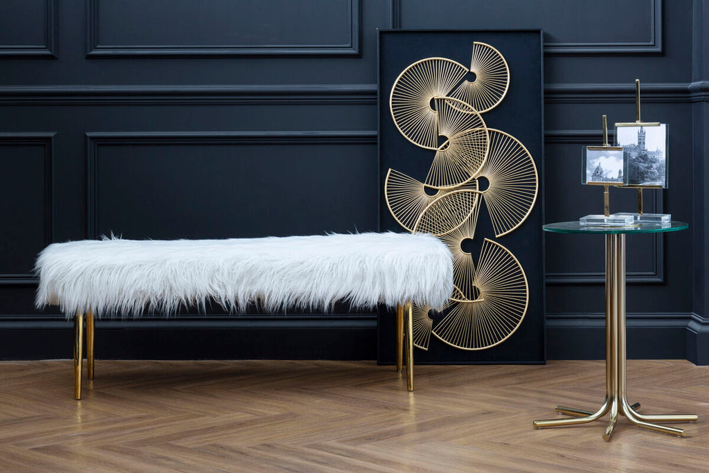 Gold Finish Side Table with Clear Glass Top
