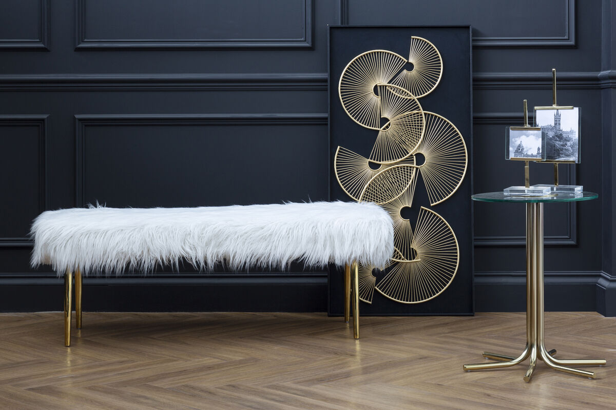 Gold Finish Side Table with Clear Glass Top