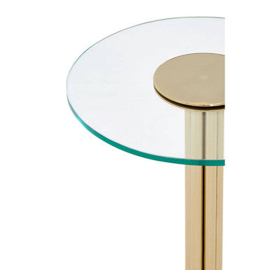 Gold Finish Side Table with Clear Glass Top