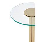 Gold Finish Side Table with Clear Glass Top