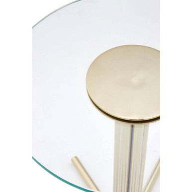Gold Finish Side Table with Clear Glass Top