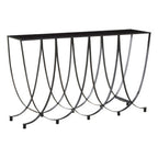 Black Glass Top Console Table