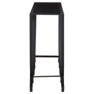 Black Glass Top Console Table