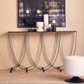 Black Glass Top Console Table