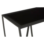 Black Glass Top Console Table