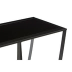 Black Glass Top Console Table