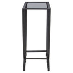 Grey Glass and Black Finish Console Table