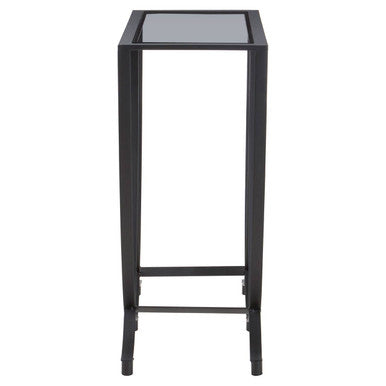 Grey Glass and Black Finish Console Table