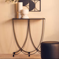 Grey Glass and Black Finish Console Table