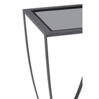 Grey Glass and Black Finish Console Table
