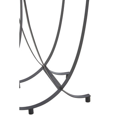 Grey Glass and Black Finish Console Table