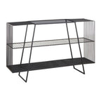 Grey Glass and Black Finish Wireframe Console Table
