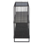 Grey Glass and Black Finish Wireframe Console Table