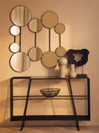 Grey Glass and Black Finish Wireframe Console Table