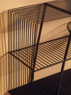 Grey Glass and Black Finish Wireframe Console Table