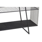 Grey Glass and Black Finish Wireframe Console Table