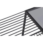 Grey Glass and Black Finish Wireframe Console Table