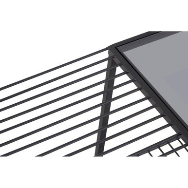 Grey Glass and Black Finish Wireframe Console Table
