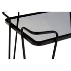 Grey Glass and Black Finish 2 Tier Drinks Trolley