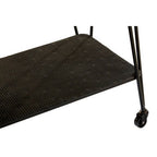 Grey Glass and Black Finish 2 Tier Drinks Trolley