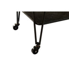 Grey Glass and Black Finish 2 Tier Drinks Trolley