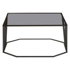 Grey Glass and Black Finish Wireframe Coffee Table