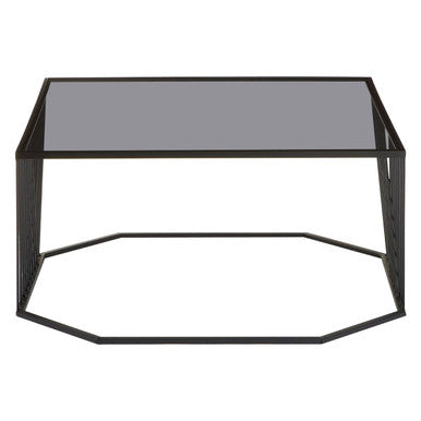 Grey Glass and Black Finish Wireframe Coffee Table