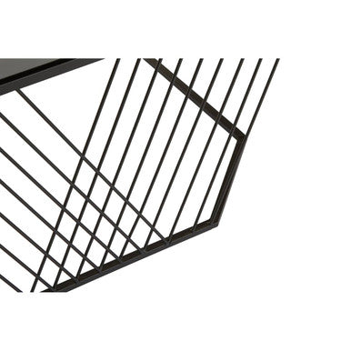 Grey Glass and Black Finish Wireframe Coffee Table