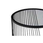 Grey Glass and Black Metal Set of 2 Nesting Side Tables